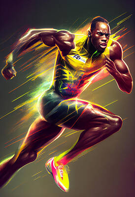 Athletes Royalty Free Images - Usain Bolt Royalty-Free Image by Tim Hill