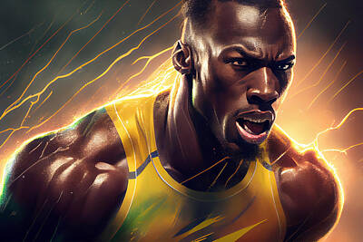 Celebrities Rights Managed Images - Usain Bolt Royalty-Free Image by Tim Hill