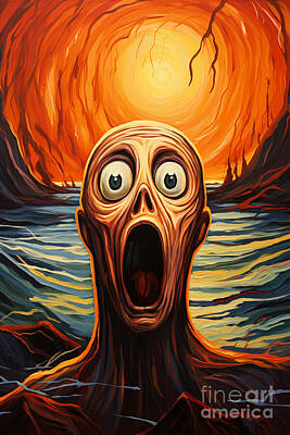 The Bunsen Burner - Horror Scene Artwork hyperrealistic  oil painti by Asar Studios by Celestial Images