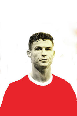 Athletes Royalty-Free and Rights-Managed Images - Cristiano Ronaldo Dos Santos Aveiro Poster by Celestial Images