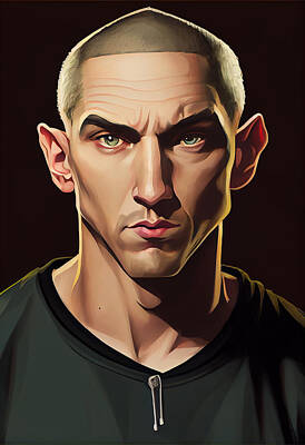 Royalty-Free and Rights-Managed Images - Eminem Caricature by Stephen Smith Galleries