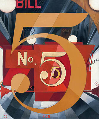 Recently Sold - Landmarks Painting Rights Managed Images - I Saw the Figure 5 in Gold by Charles Demuth Royalty-Free Image by Mango Art