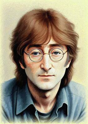 Celebrities Painting Royalty Free Images - John Lennon, Music Legend Royalty-Free Image by Sarah Kirk