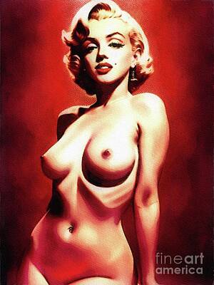 Actors Paintings - Marilyn Monroe, Movie Legend by Esoterica Art Agency