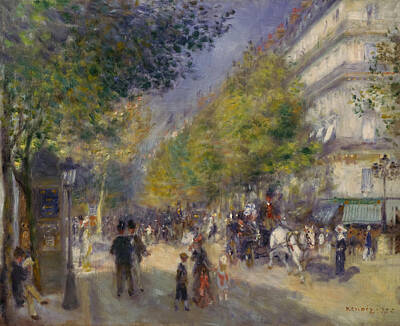Royalty-Free and Rights-Managed Images - The Grands Boulevards by Pierre-Auguste Renoir  by Mango Art
