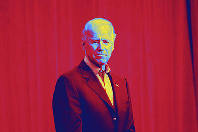 Politicians Digital Art - Portrait of President Joe Biden by Gage Skidmore  by Celestial Images
