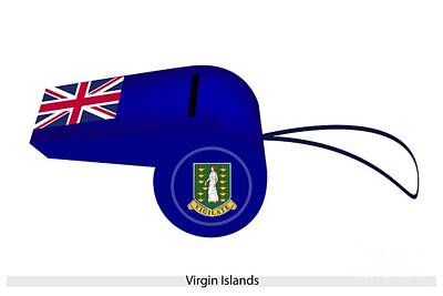 Football Drawings - A Beautiful Blue Whistle of Virgin Islands by Iam Nee