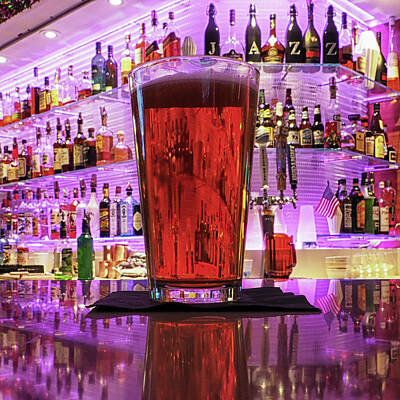 Beer Photos - A Beer On A Bar by Bill Swartwout