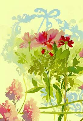 Floral Digital Art - A Day in the Garden by Nataile Thompson