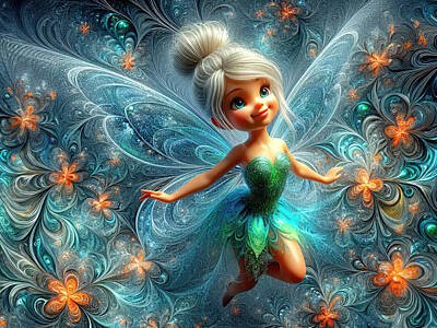 Fantasy Digital Art - A Fairys Flight by Bill And Linda Tiepelman