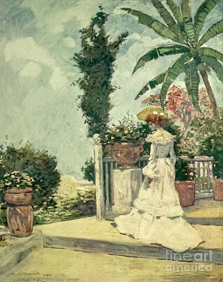 Graduation Hats - A Garden Terrace q5 by Historic Illustrations