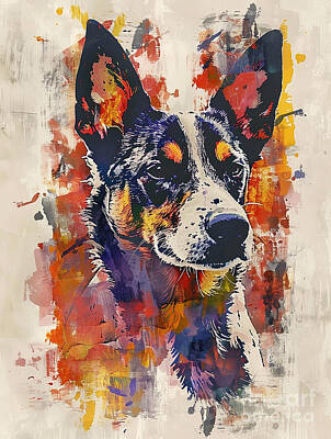 Science Collection - A graphic depiction of Australian Cattle dog by Clint McLaughlin