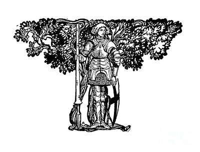 Fantasy Drawings - A Knight with a lance b4 by Historic Illustrations