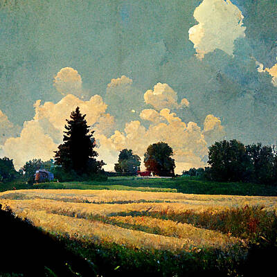 Beer Paintings - A  Late  Summer  Breeze  On  The  Farm  Drinking  Beer    69f06dd3  3dd7  4891  Acbb  9663af0d9b33 B by Celestial Images