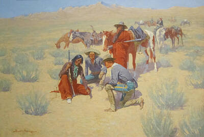 Royalty-Free and Rights-Managed Images - A Map in the Sand by Frederic Remington by Mango Art