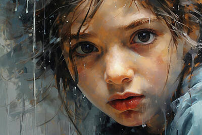 Digital Art Rights Managed Images - A Rainy Portrait  Royalty-Free Image by Boyan Dimitrov