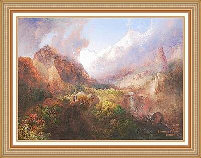 Scifi Portrait Collection - A Swiss Scene - After The Original Artwork By Thomas Tabor Doughty L A S With Printed Frame by Gert J Rheeders