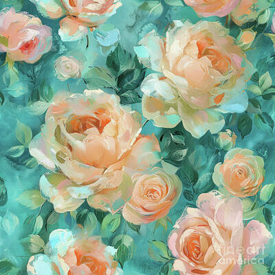 Florals Rights Managed Images - A Touch Of Turquoise Royalty-Free Image by Tina LeCour