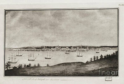 City Scenes Drawings - A View of the City of New York from Long Island 1778 c5 by Historic Illustrations
