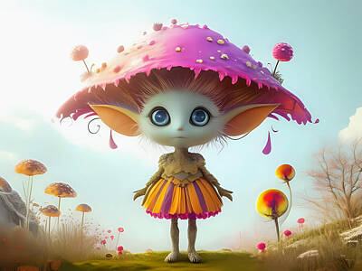 Fantasy Digital Art Royalty Free Images - A Whimsical Hat Royalty-Free Image by Tricky Woo