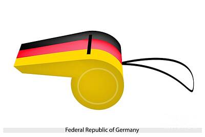Football Drawings - A Whistle of Federal Republic of Germany by Iam Nee