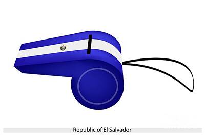 Football Drawings - A Whistle of Republic of El Salvador by Iam Nee