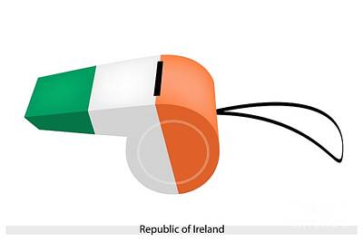 Football Drawings - A Whistle of The Republic of Ireland by Iam Nee