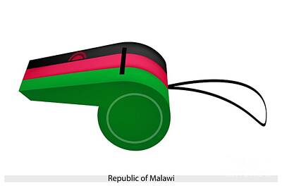 Football Drawings - A Whistle of The Republic of Malawi by Iam Nee