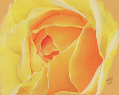 Roses Paintings - A Yellow Rose by Taphath Foose