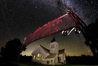 College Town - Abandoned but Not Forgotten - Antiochia Lutheran Nighscape #1 with milky way by Peter Herman