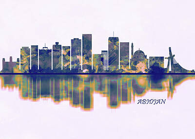 Studio Grafika Typography Royalty Free Images - Abidjan Skyline Royalty-Free Image by NextWay Art