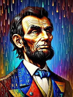 Politicians Digital Art - Abraham Lincoln by Bliss Of Art