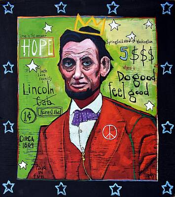 Politicians Paintings - Abraham Lincoln Graffiti by David Hinds