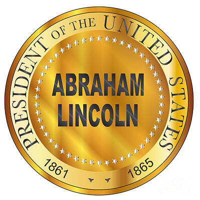 Politicians Digital Art - Abraham Lincoln Metal Stamp by Bigalbaloo Stock