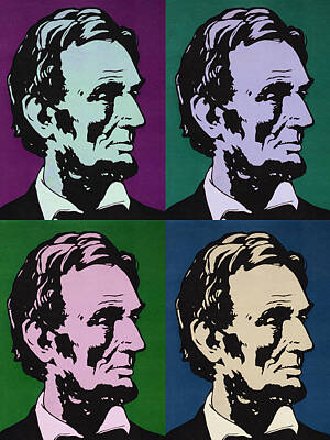 Politicians Digital Art Royalty Free Images - Abraham Lincoln pop art portrait Royalty-Free Image by Mihaela Pater