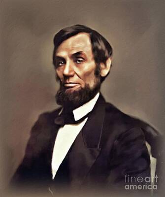 Politicians Paintings - Abraham Lincoln, President by Esoterica Art Agency