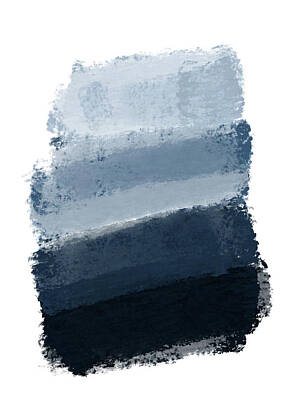 Abstract Digital Art - Abstract Brush Strokes in Shades of Blue by Studio Grafiikka