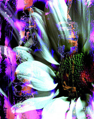 Abstract Flowers Paintings - Abstract Fine Art 9A  Flowers and Romantic Nights  A   by Catalina Walker