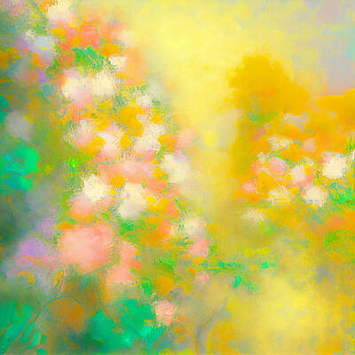 Abstract Landscape Digital Art - abstract  floral  painting  in  the  style  of  willar  by Asar Studios by Celestial Images