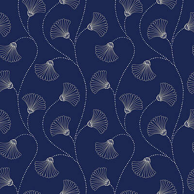Abstract Flowers Drawings - Abstract Floral vintage Seamless Pattern by Julien
