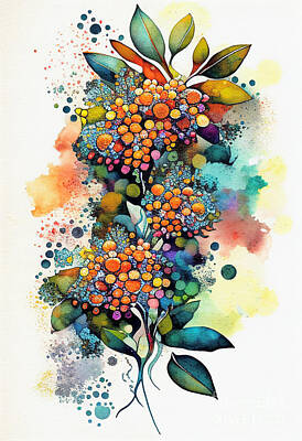 Abstract Flowers Mixed Media - Abstract flowers by Binka Kirova