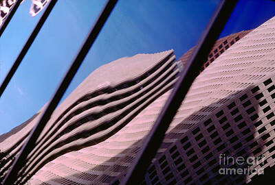 Abstract Skyline Photos - Abstract Glass Wavey Reflection in Downtown Houston by Wernher Krutein