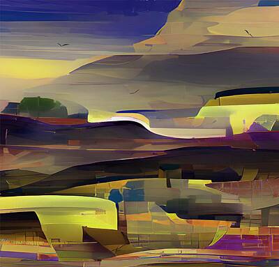 Abstract Landscape Digital Art - Abstract Landscape 0622 by David Lane
