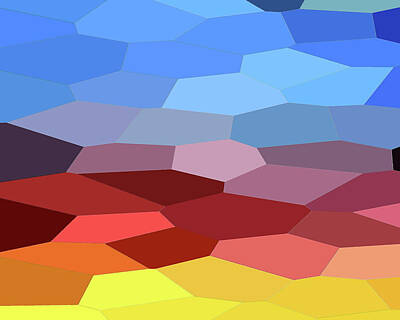 Royalty-Free and Rights-Managed Images - Abstract Mosaic Landscape  by Irina Sztukowski