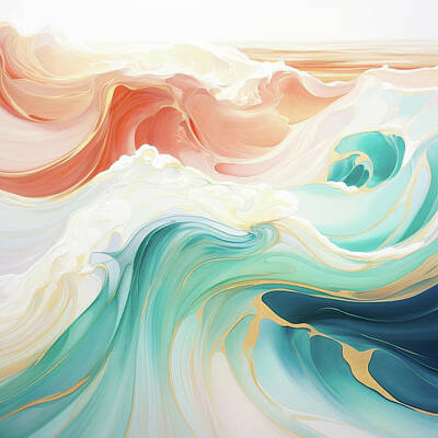 Scifi Portrait Collection - Abstract Pastel Ocean Waves 06 by Matthias Hauser