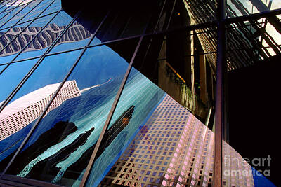 Abstract Skyline Photos - Abstract Reflecting Buildings in Downtown Houston by Wernher Krutein