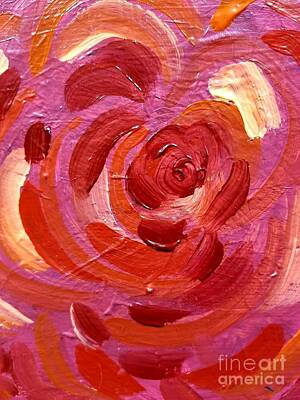 Roses Paintings - Abstract Roses  by Rose Elaine