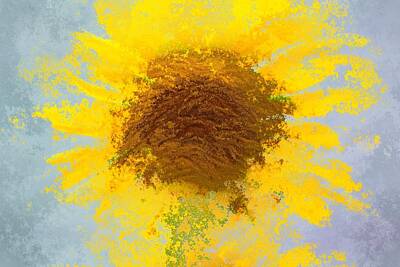 Sunflowers Digital Art - Abstract Sunflower - Digital Art by Noranne AG