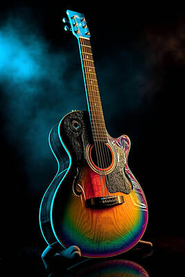 Celebrities Digital Art Royalty Free Images - Acoustic Guitar 22 Royalty-Free Image by Sotiris Filippou