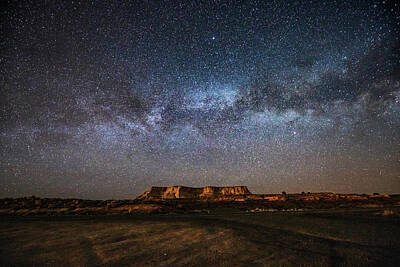 Road Trip Royalty Free Images - Across the Universe - Milky Way Galaxy Over Mesa in Arizona Royalty-Free Image by Southern Plains Photography